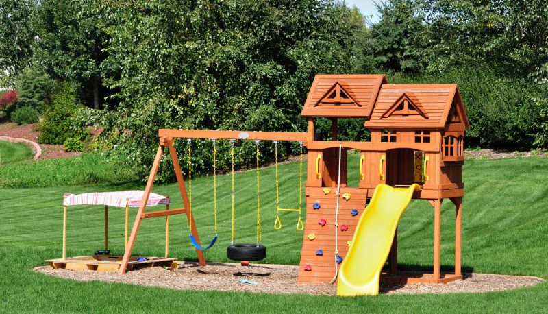 Wooden Swing Set Installation in Arvada, CO